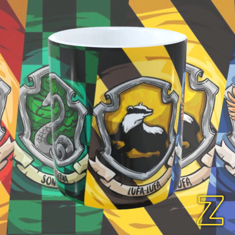 Caneca Personalizada de Porcelana Harry Potter Casas de Hogwarts