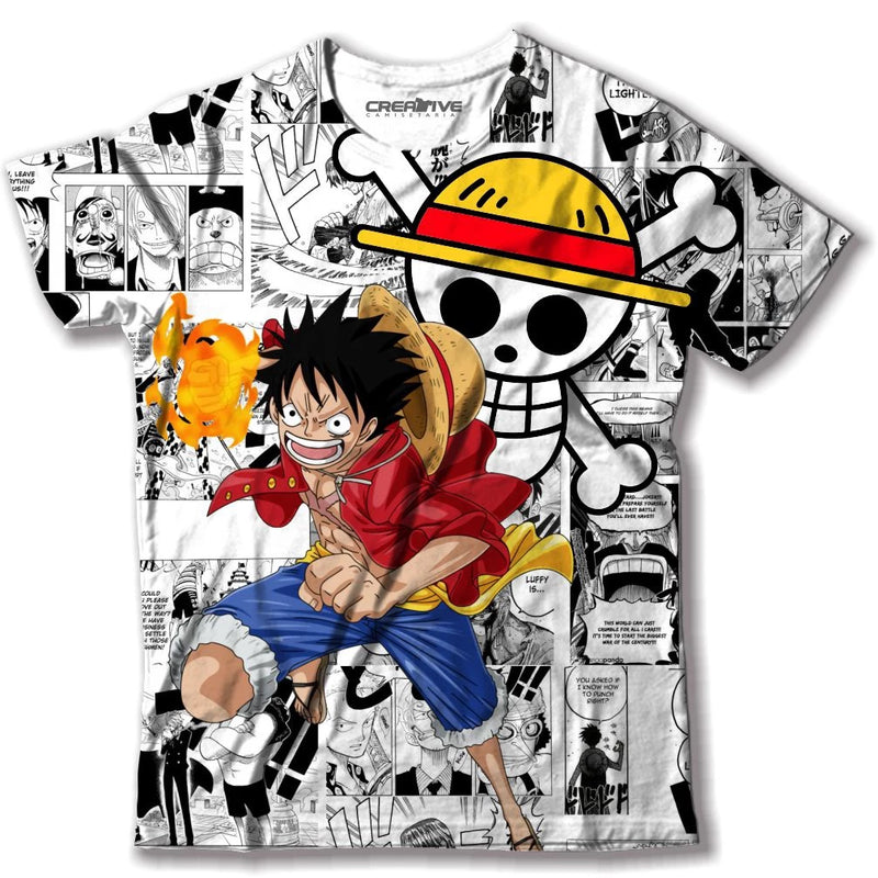 Camiseta Luffy One Piece Estampa Mangá